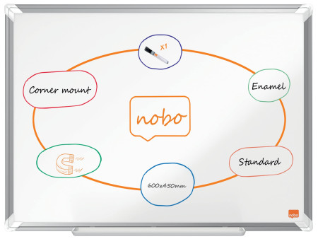 nobo Tableau blanc mural Premium Plus Emaille, (L)600 x