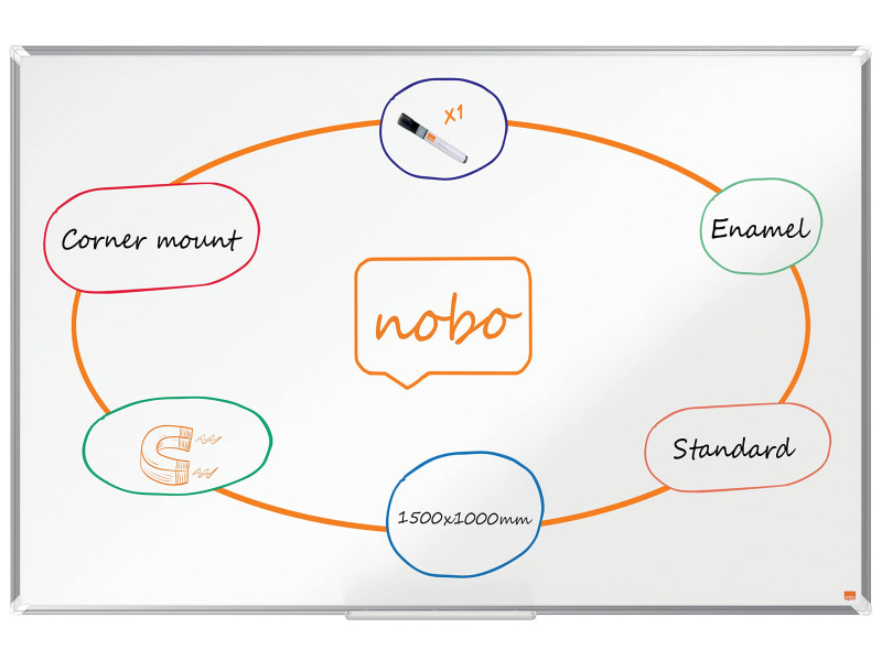 nobo Tableau blanc mural Premium Plus Emaille, (L)1.500 x
