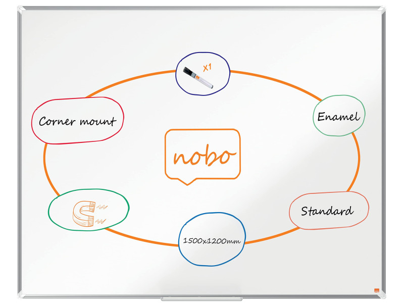 nobo Tableau blanc mural Premium Plus Emaille, (L)1.500 x