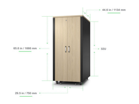 APC NetShelter Soundproof Rack 32U Maple