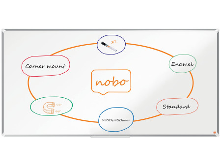 nobo Tableau blanc mural Premium Plus Emaille, (L)1.800 x