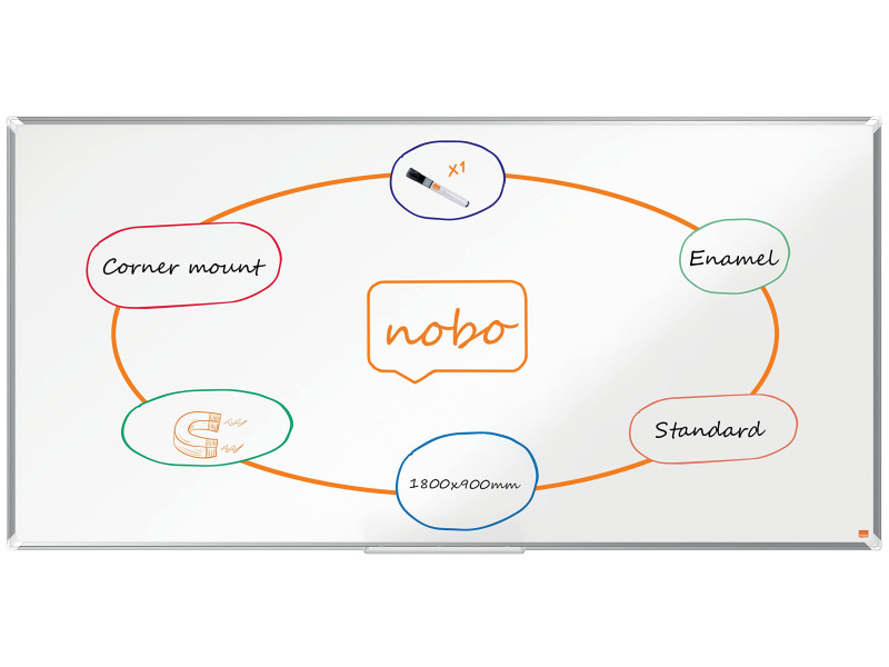 nobo Tableau blanc mural Premium Plus Emaille, (L)1.800 x