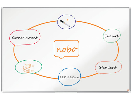 nobo Tableau blanc mural Premium Plus Emaille, (L)1.800 x