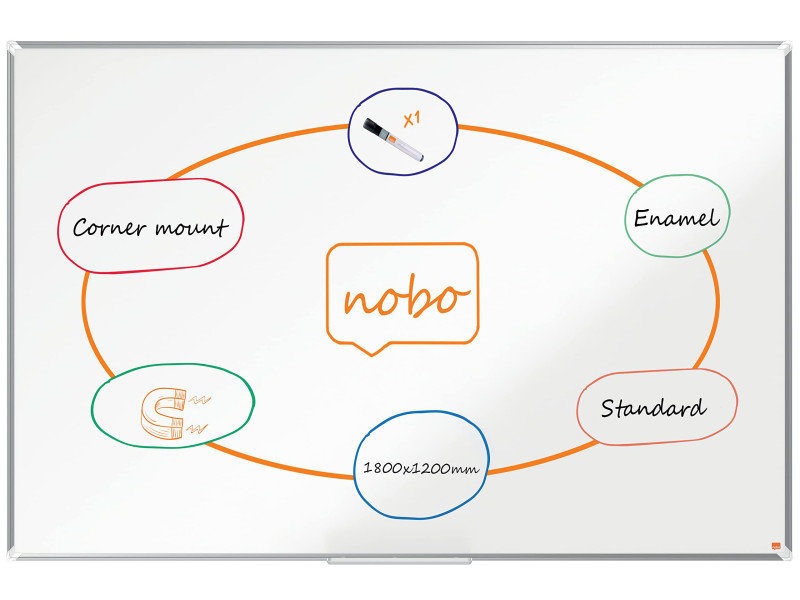 nobo Tableau blanc mural Premium Plus Emaille, (L)1.800 x