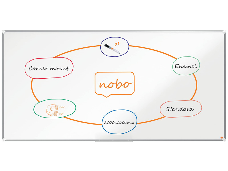 nobo Tableau blanc mural Premium Plus Emaille, (L)2.000 x