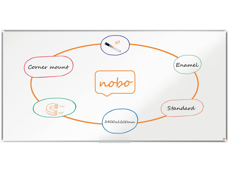 nobo Tableau blanc mural Premium Plus Emaille, (L)2.400 x
