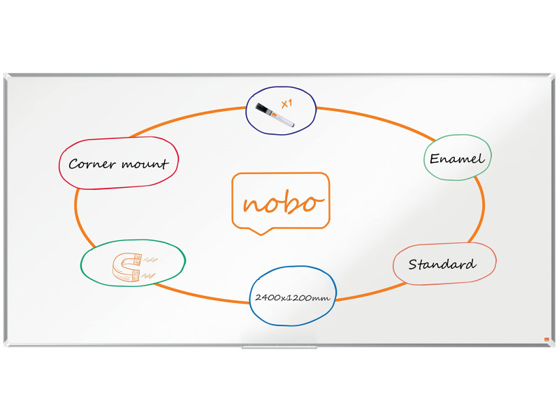 nobo Tableau blanc mural Premium Plus Emaille, (L)2.400 x