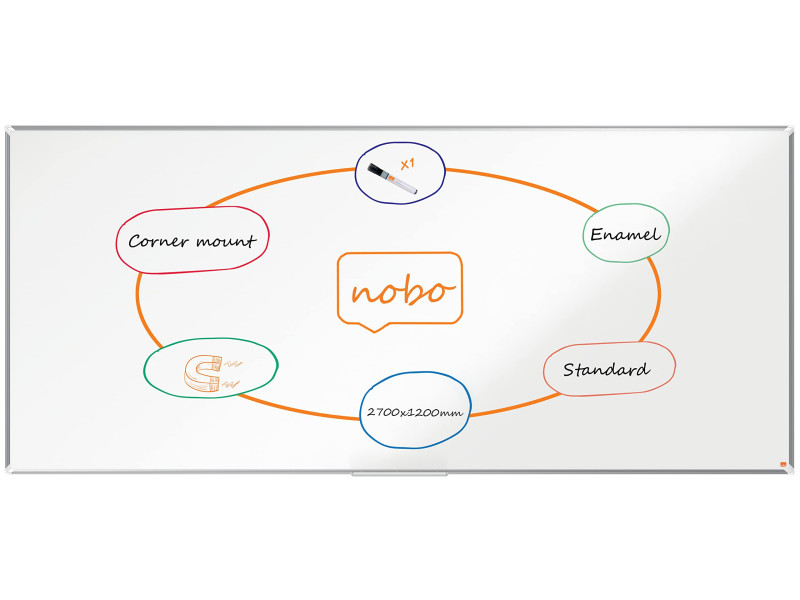 nobo Tableau blanc mural Premium Plus Emaille, (L)2.700 x