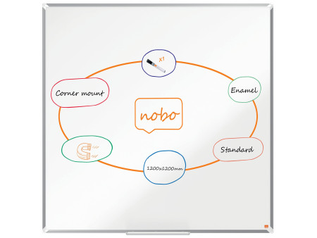nobo Tableau blanc mural Premium Plus acier, (L)1.200 x