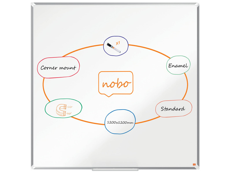 nobo Tableau blanc mural Premium Plus acier, (L)1.200 x