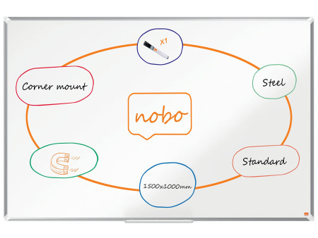 nobo Tableau blanc mural Premium Plus acier, (L)1.500 x