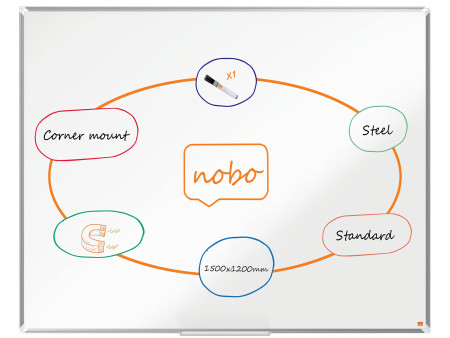 nobo Tableau blanc mural Premium Plus acier, (L)1.500 x