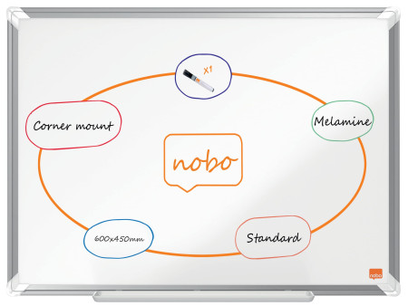 nobo Tableau blanc mural Premium Plus Melamin, (L)600 x
