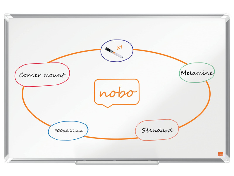 nobo Tableau blanc mural Premium Plus Melamin, (L)900 x