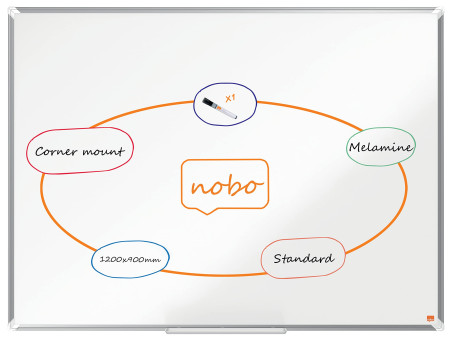 nobo Tableau blanc mural Premium Plus Melamin, (L)1.200 x