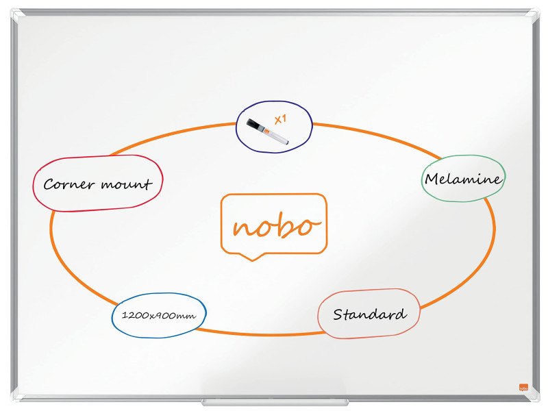nobo Tableau blanc mural Premium Plus Melamin, (L)1.200 x