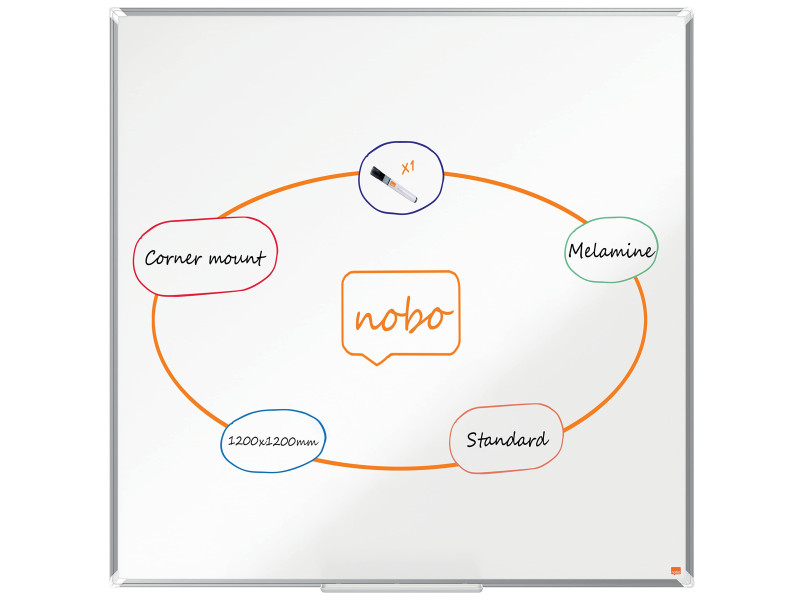 nobo Tableau blanc mural Premium Plus Melamin, (L)1.200 x