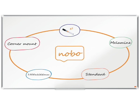 nobo Tableau blanc mural Premium Plus Melamin, (L)1.500 x