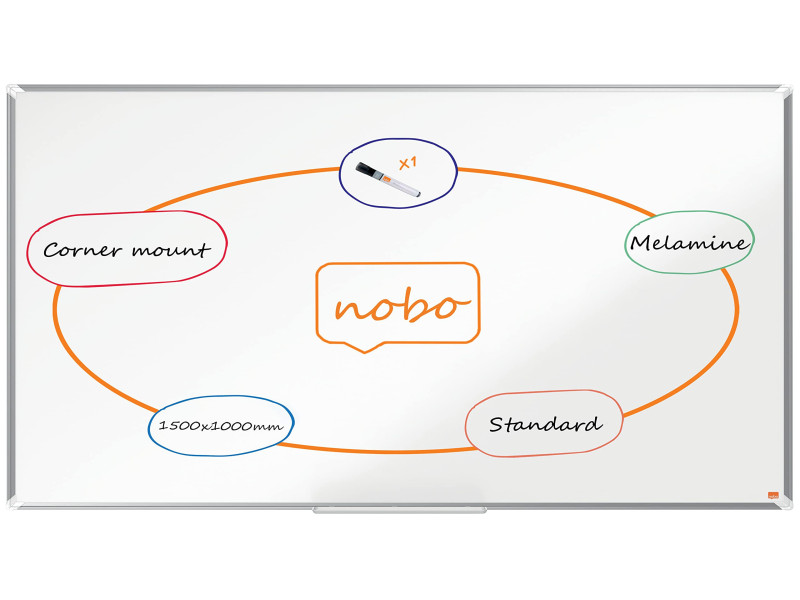 nobo Tableau blanc mural Premium Plus Melamin, (L)1.500 x