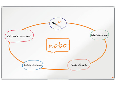 nobo Tableau blanc mural Premium Plus Melamin, (L)1.800 x