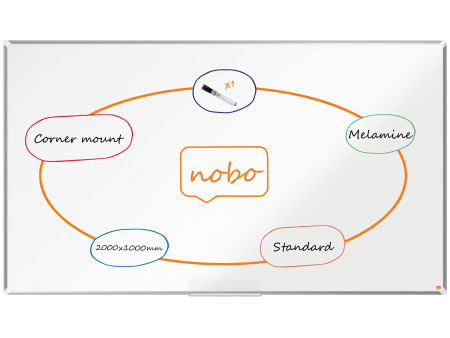 nobo Tableau blanc mural Premium Plus Melamin, (L)2.000 x