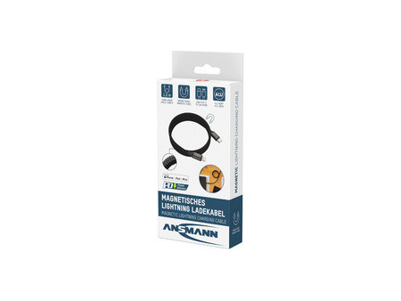 ANSMANN Câble magnétique charge et données, USB-C-Lightning