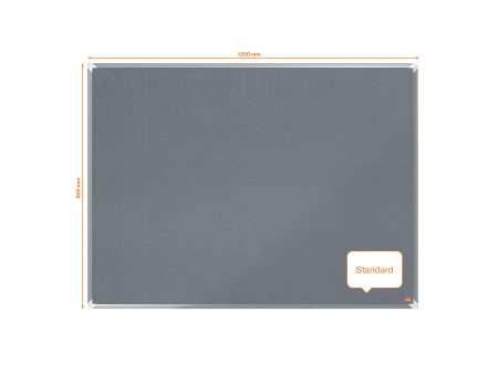 nobo Tableau d'affichage en feutre Premium Plus, gris