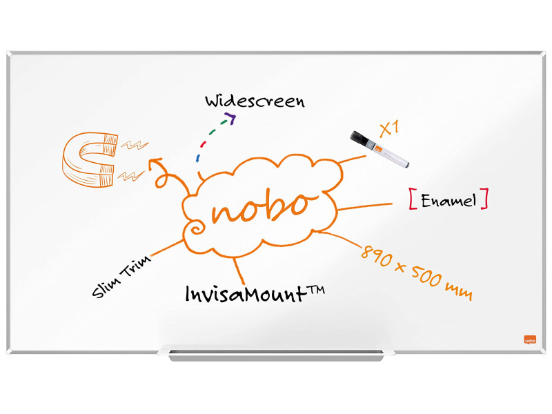 nobo Tableau blanc Impression Pro Emaille Widescreen, 40'
