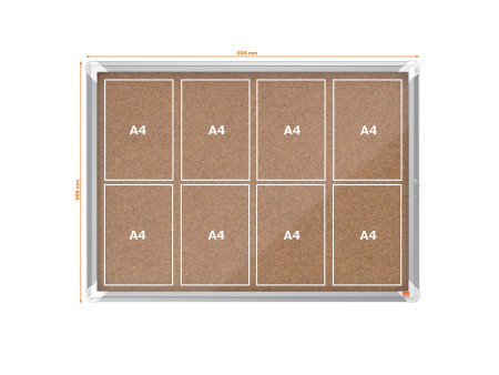 nobo Vitrine d'affichage en liège Premium Plus, 8 x A4
