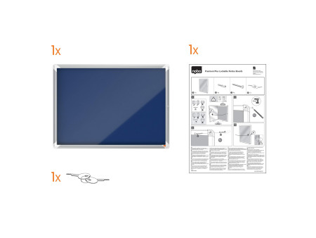 nobo Vitrine d'affichage Premium Plus, feutre, 8x A4, bleu