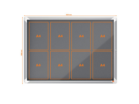 nobo Vitrine d'affichage Premium Plus, feutre, 8x A4, gris
