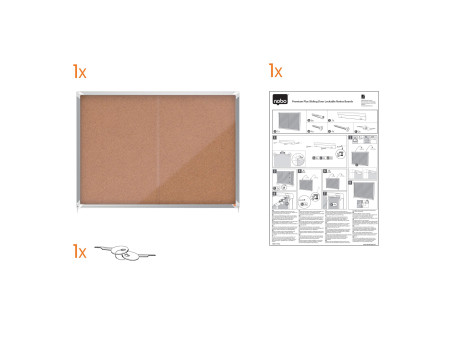 nobo Vitrine d'affichage Premium Plus, fond en liège, 8x A4