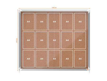 nobo Vitrine d'affichage Premium Plus, fond en liège, 15x A4