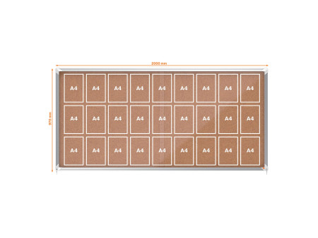nobo Vitrine d'affichage Premium Plus, fond en liège, 27x A4