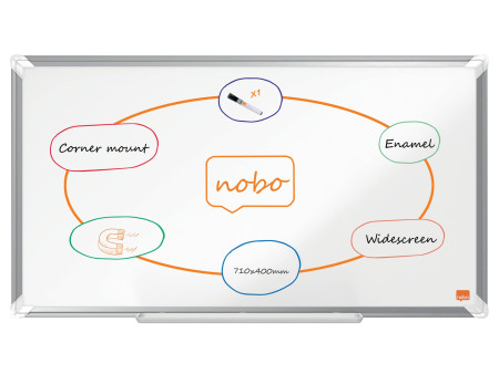 nobo Tableau blanc mural Premium Plus Emaille Widescreen,32'