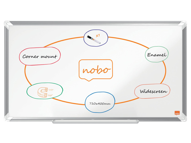nobo Tableau blanc mural Premium Plus Emaille Widescreen,32'