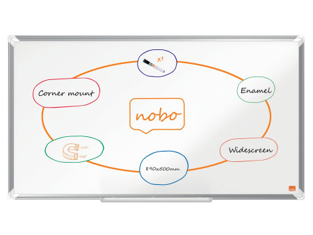 nobo Tableau blanc mural Premium Plus Emaille Widescreen,40'