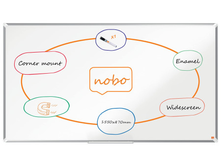 nobo Tableau blanc mural Premium Plus Emaille Widescreen,70'