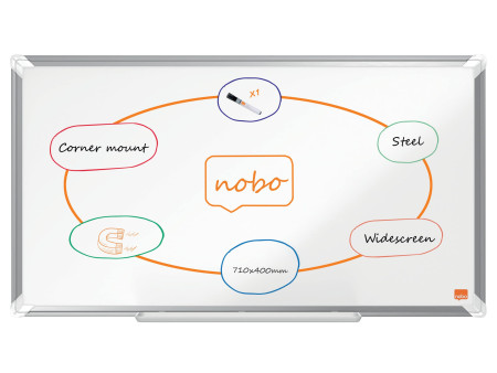 nobo Tableau blanc mural Premium Plus Stahl Widescreen, 32'