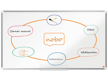 nobo Tableau blanc mural Premium Plus Stahl Widescreen, 55'