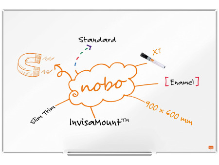 nobo Tableau blanc mural Impression Pro Emaille, (L)900 x