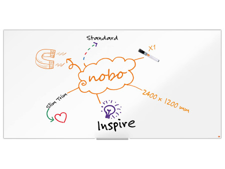 nobo Tableau blanc mural Impression Pro Steel, (L)2.400 x
