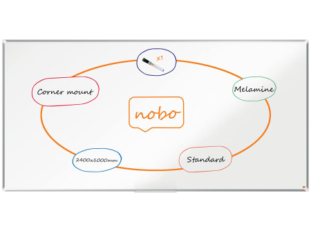 nobo Tableau blanc mural Premium Plus Melamin, (L)2.400 x