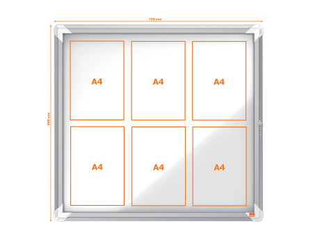 nobo Vitrine d'affichage Premium Plus, fond en métal, 6x A4