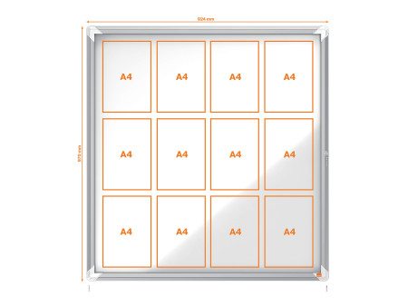 nobo Vitrine d'affichage Premium Plus, fond en métal, 12x A4