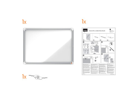 nobo Vitrine d'affichage Premium Plus, fond en métal, 12x A4
