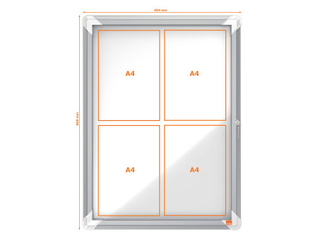 nobo Vitrine d'affichage Premium Plus, fond en métal, 4x A4