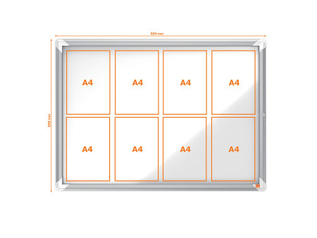 nobo Vitrine d'affichage Premium Plus, fond en métal, 8x A4