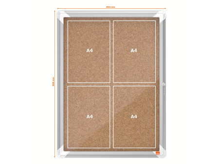 nobo Vitrine d'affichage en liège Premium Plus, 4 x A4