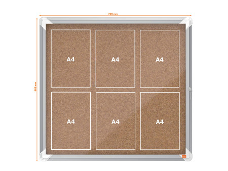 nobo Vitrine d'affichage en liège Premium Plus, 6 x A4